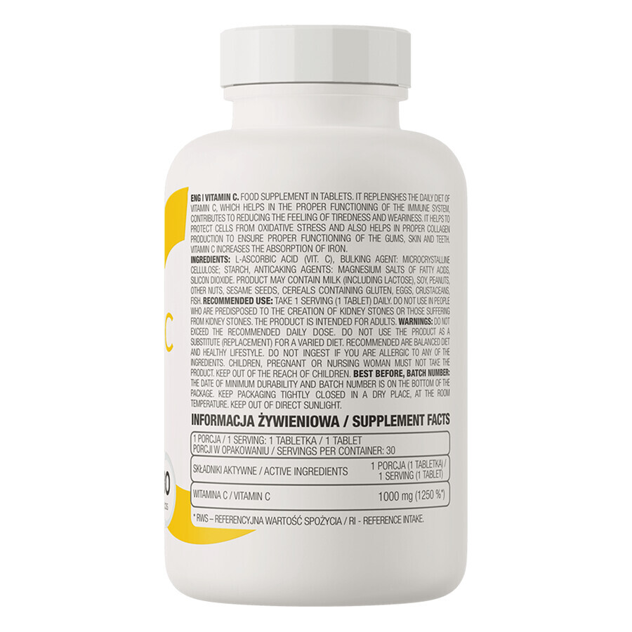 OstroVit Vitamine C 1000 mg, 30 tabletten