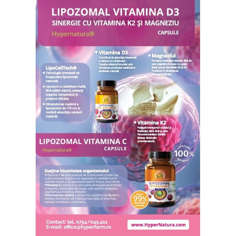 Vitamina D3 liposomiale + Magnesio K2, 30 capsule, Hypernatura