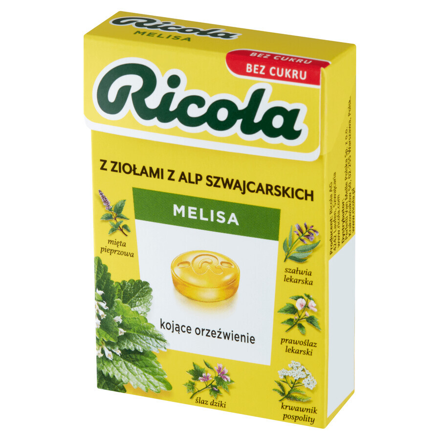 Ricola Melissa, Zwitsers kruidensnoepje, suikervrij, 27,5 g