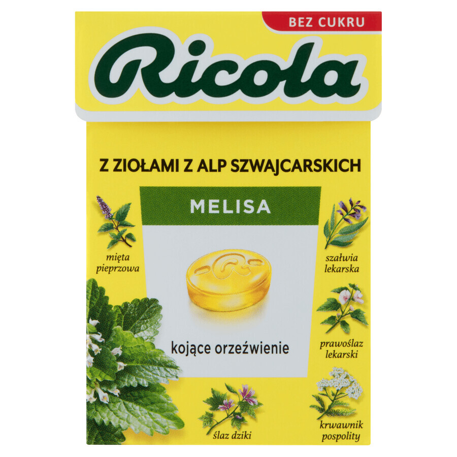 Ricola Melissa, Zwitsers kruidensnoepje, suikervrij, 27,5 g