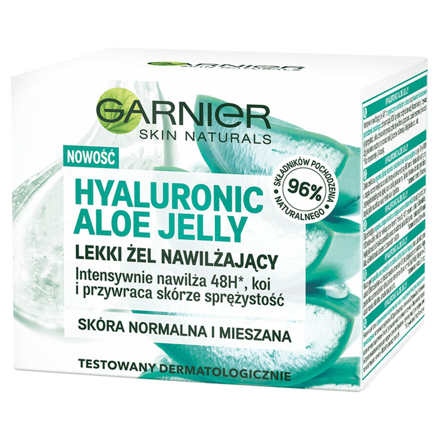 Garnier Skin Naturals Gelatina di Aloe Ialuronica, gel idratante leggero, 50 ml