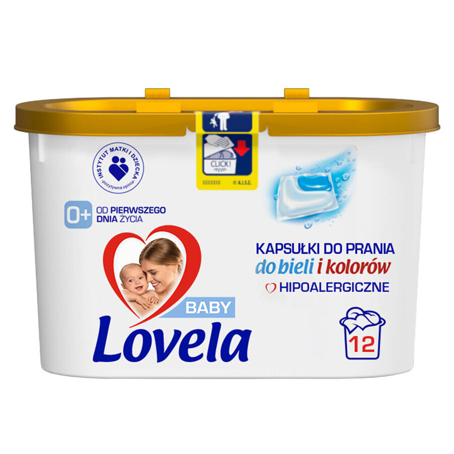 Lovela, hypoallergene wascapsules, wit en kleur, 12 stuks