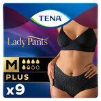 Tena Lady Pants Noir, absorberende slip, maat M, 75-105 cm, Plus, 9 stuks