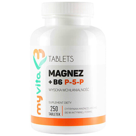 MyVita, Magnesium + vitamine B6 P-5-P, 250 tabletten