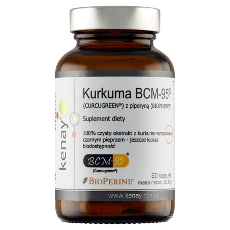 Kenay Turmeric BCM-95 cu piperină, 60 capsule