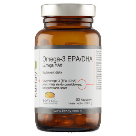 Kenay, Omega-3 EPA/ DHA EZmega Max, 60 Kapseln