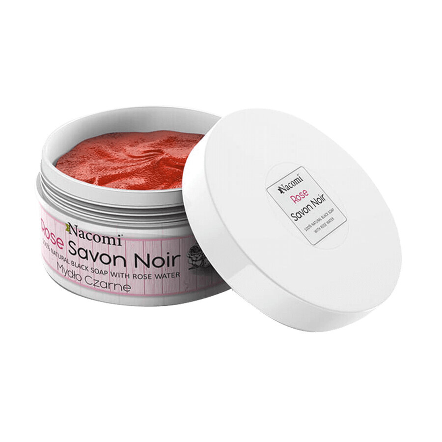 Nacomi Rose Savon Noir, jabón negro, 125 g