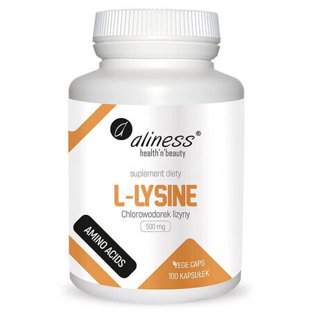 Aliness L-Lysine, L-lysine 500 mg, 100 plantaardige capsules