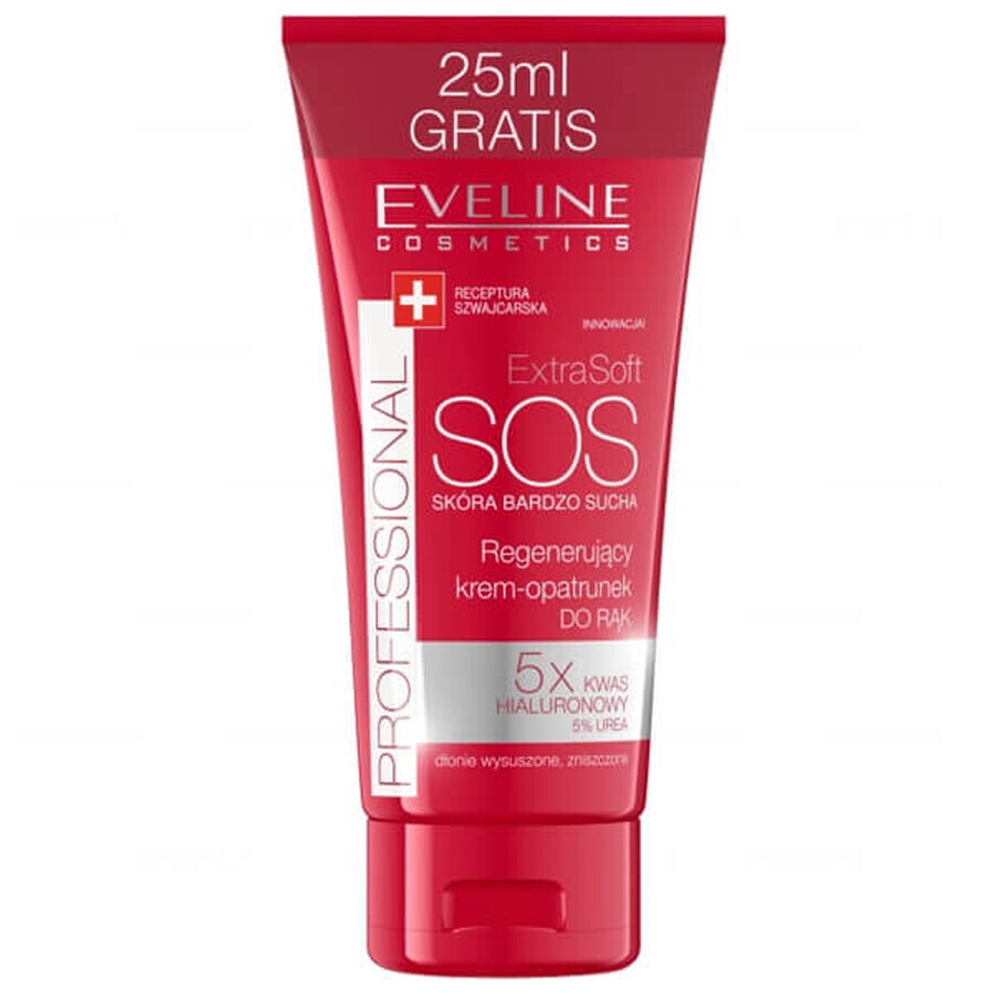 Eveline Cosmetics ExtraSoft SOS, handverzorgende crème, zeer droge huid, 75 ml + 25 ml cadeau