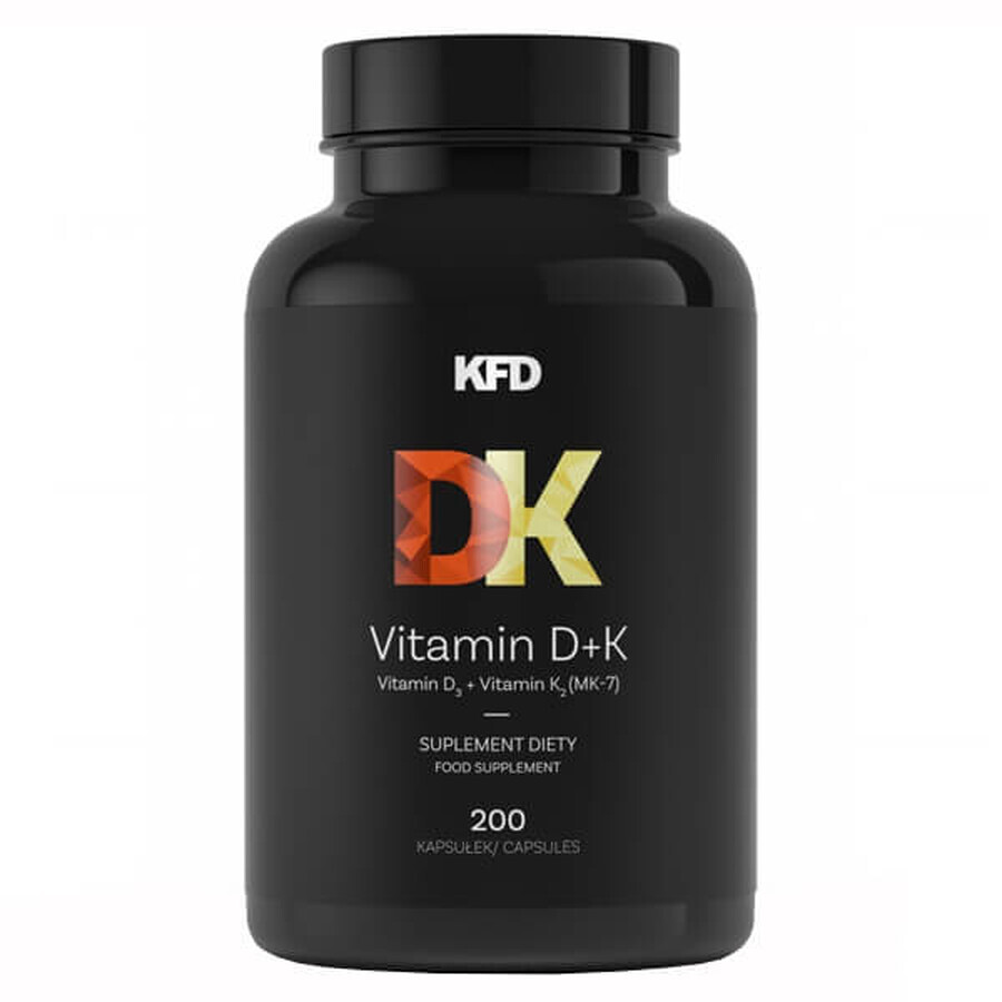 KFD Vitamin D3 + K2, 200 capsules