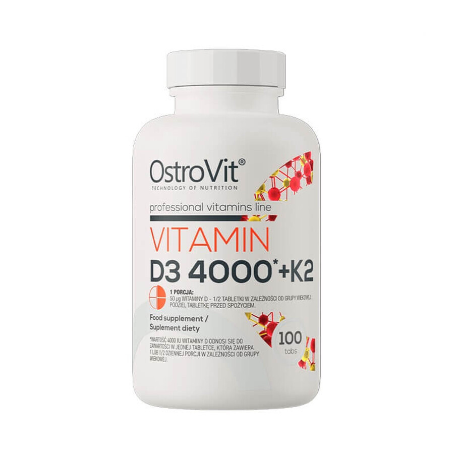 OstroVit Vitamin D3 4000 + K2, 100 tablets