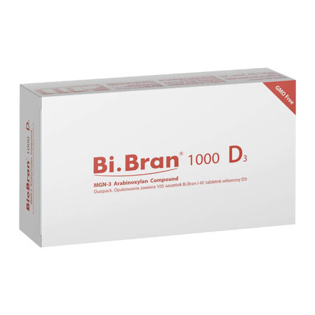 Bi.Bran 1000 D3 MGN-3 Arabinoxylan Compound, 105 sachets + vitamine D, 40 comprimés