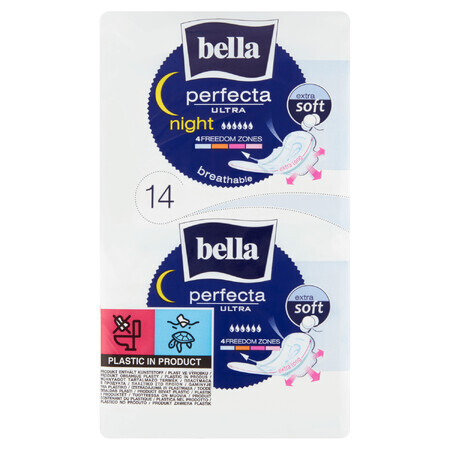 Bella Perfecta Ultra, maandverband Extra Zacht met vleugels, extra lang, Nacht, 14 stuks