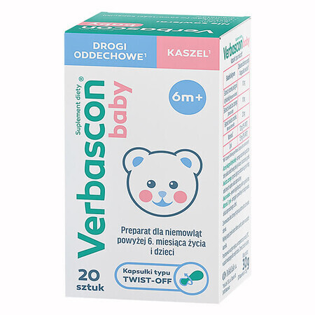 Verbascon Baby, voor baby's vanaf 6 maanden en kinderen, 20 afdraaibare capsules