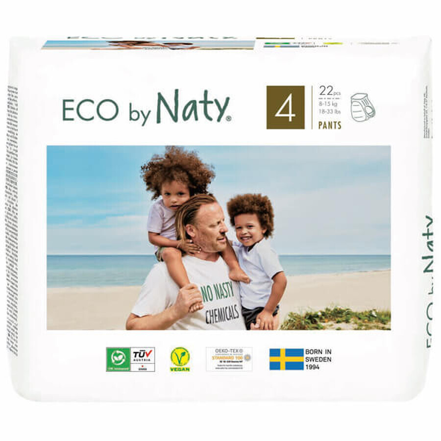 Eco By Naty, pannolini taglia 4, 8-15 kg, 22 pz.