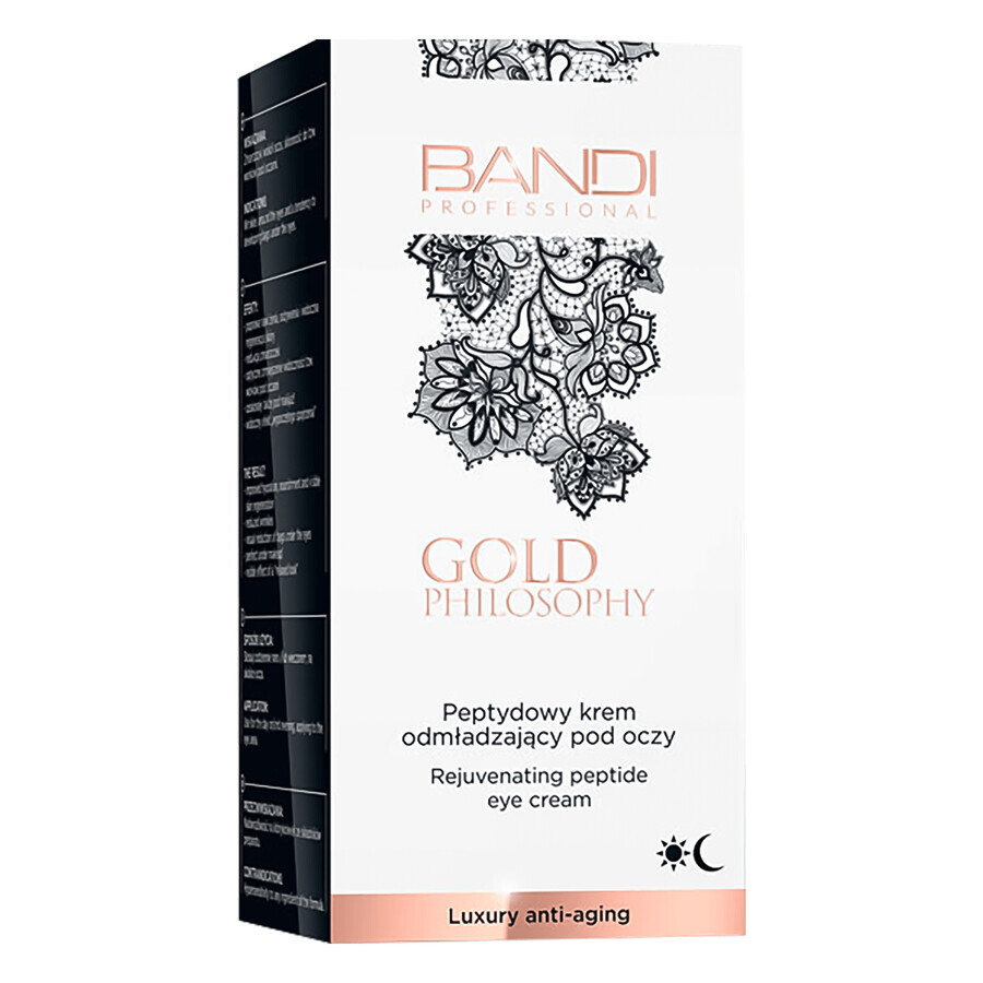 Bandi Gold Philosophy, crème rajeunissante aux peptides pour les yeux, 30 ml