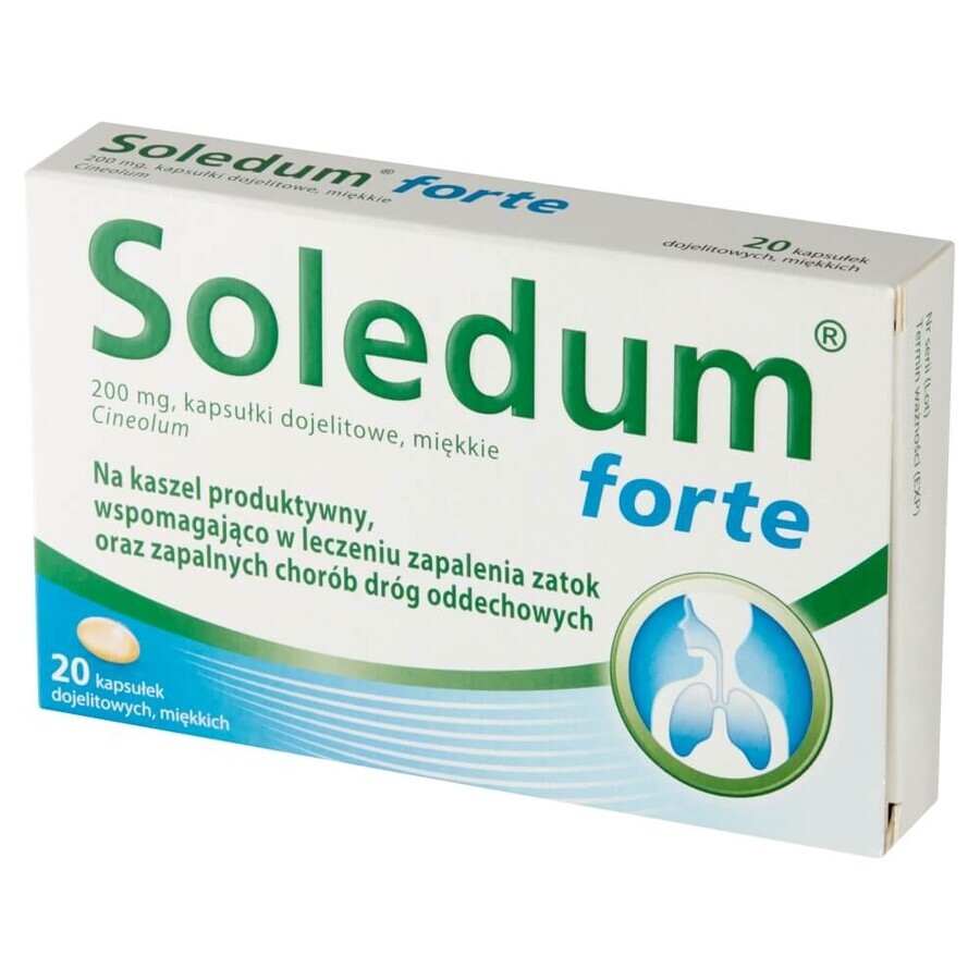 Soledum forte 200 mg, 20 maagsapresistente capsules