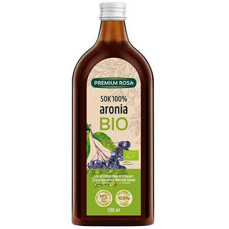 Premium Rosa Aronia, 100% biologisch vruchtensap, 500 ml