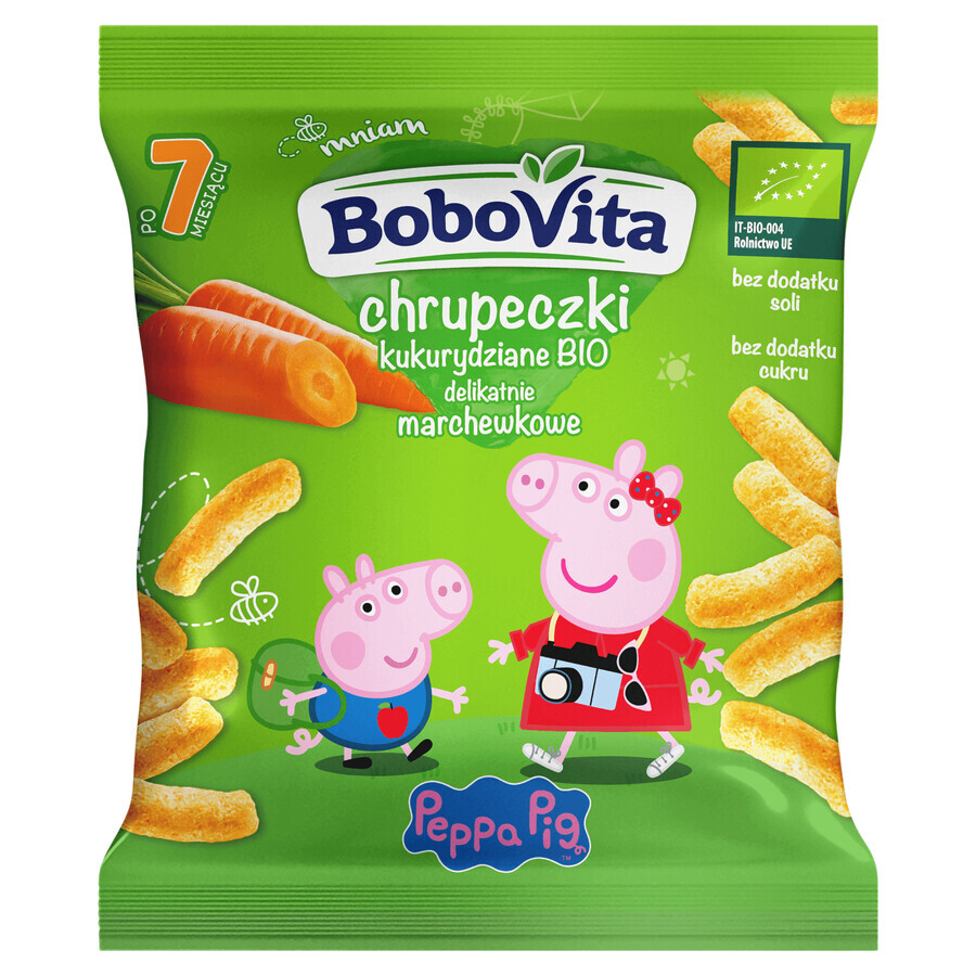 BoboVita Piggy Peppa Corn Crisps Bio, weiche Karotte, nach 7 Monaten, 20 g 