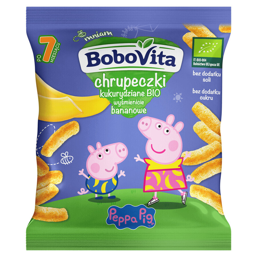 BoboVita Peppa Pig Corn Crisps Bio, heerlijke banaan, na 7 maanden, 20 g