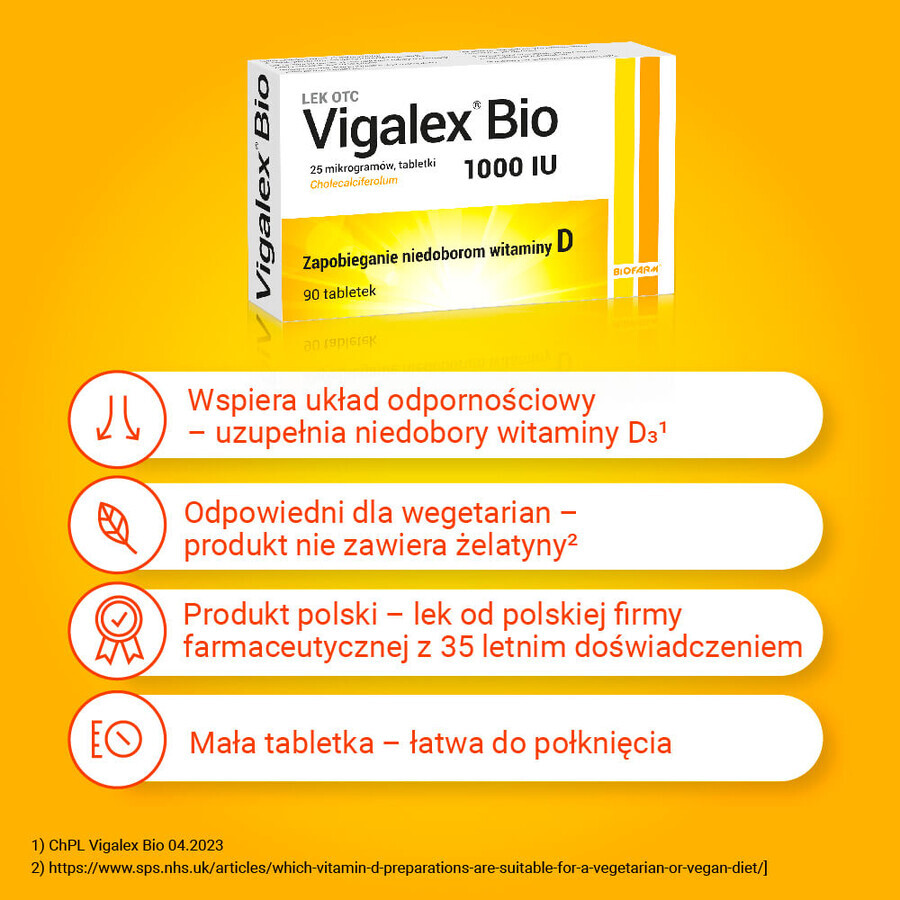 Vigalex Bio 1000 IU, 90 tablets