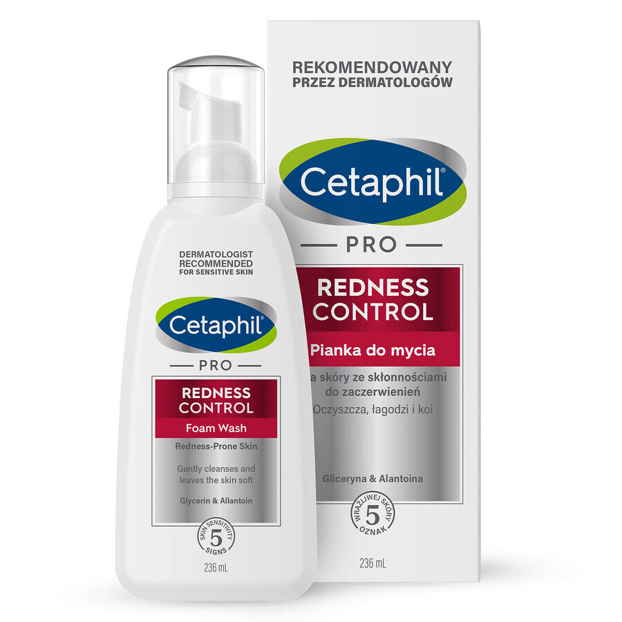 Cetaphil Pro Redness Control, gezichtsreinigingsschuim, gevoelige huid, 236 ml