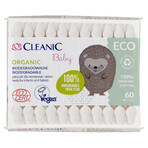 Cleanic Eco Baby Organic, wattenstaafjes voor baby's en kinderen, 60 stuks