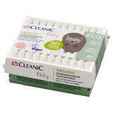 Cleanic Eco Baby Organic, wattenstaafjes voor baby's en kinderen, 60 stuks