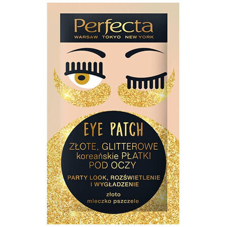 DAX Perfecta, cuscinetti per occhi coreani, oro, glitter, 2 pezzi