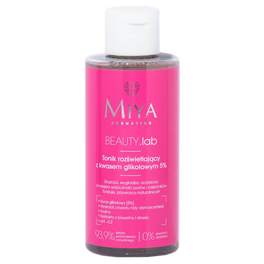 Miya BEAUTY.lab, brightening tonic with glycolic acid 5%, 150 ml