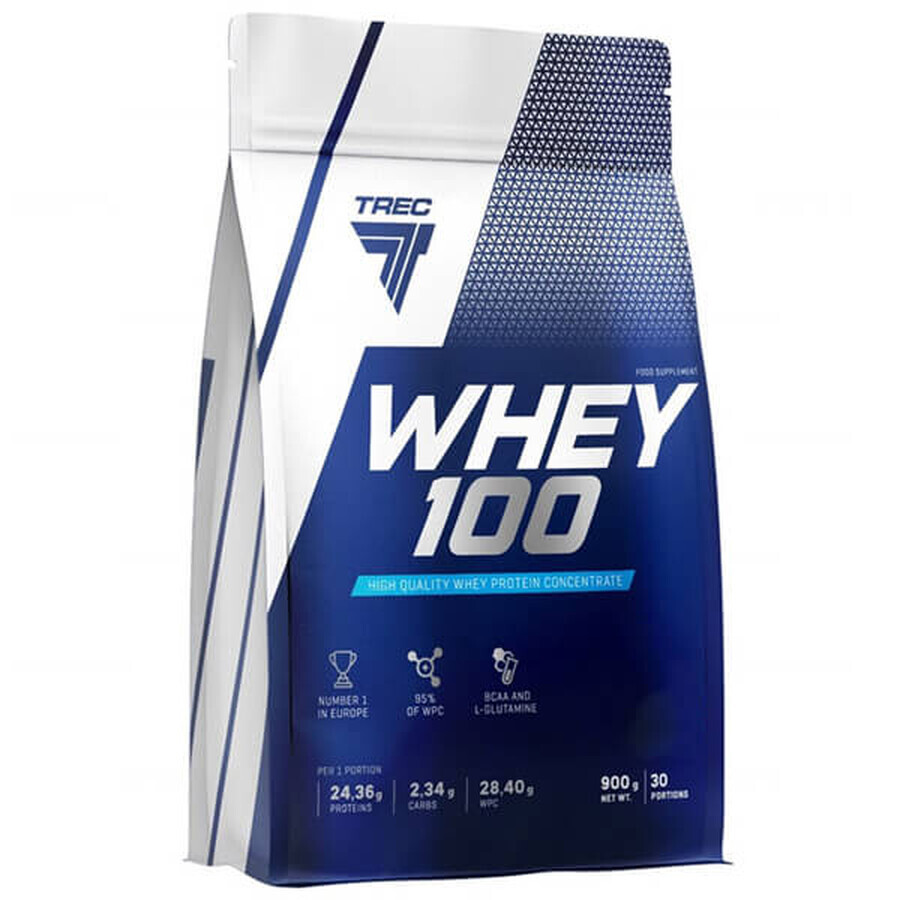 Trec Whey 100, chocolate flavor, 900 g