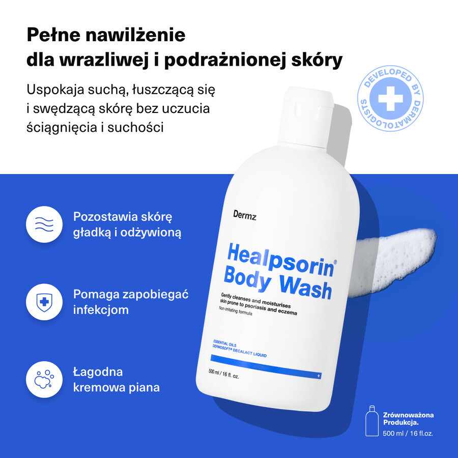 Healpsorin, body wash gel voor psoriatische huid, 500 ml