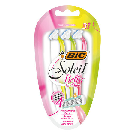 BIC Soleil Bella Colours, damesscheermes, 4-mes, 3 stuks