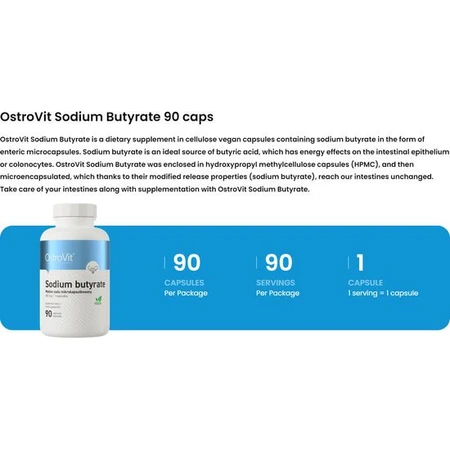 OstroVit Butirato de sodio, 90 cápsulas