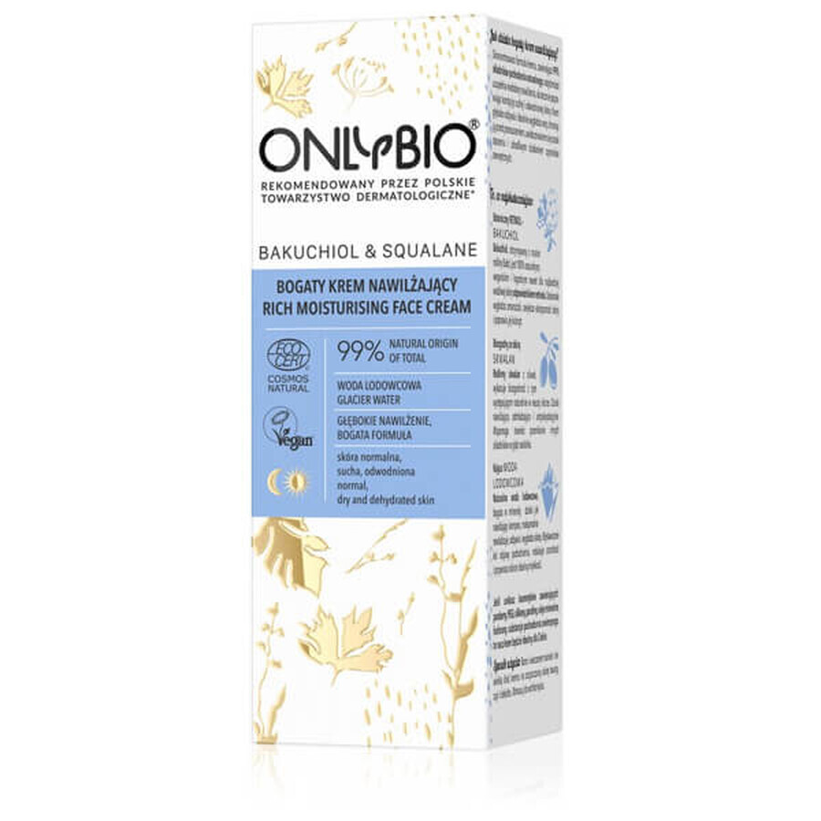 OnlyBio Bacuchiol &amp; Squalane, rich facial moisturizer, 50 ml