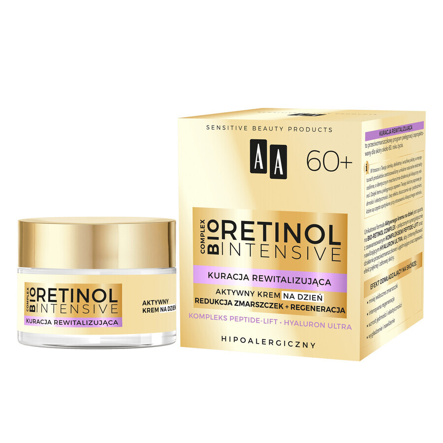 AA Retinol Intensive 60+, crema de día activa, reducción de arrugas + regeneración, 50 ml