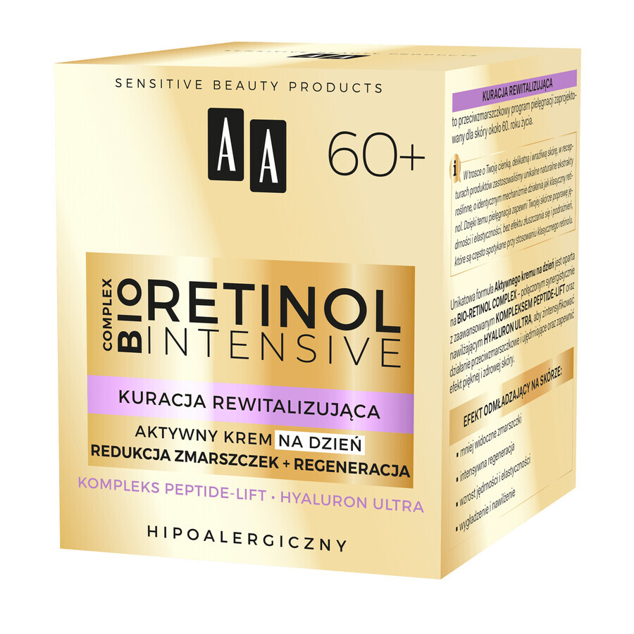 AA Retinol Intensive 60+, crema de día activa, reducción de arrugas + regeneración, 50 ml