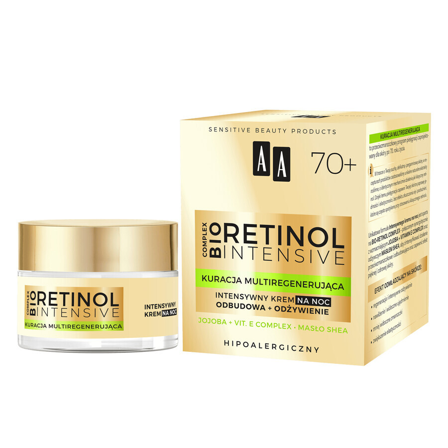 AA Retinol Intensive 70+, crema de noche intensiva, reconstrucción + nutrición, 50 ml