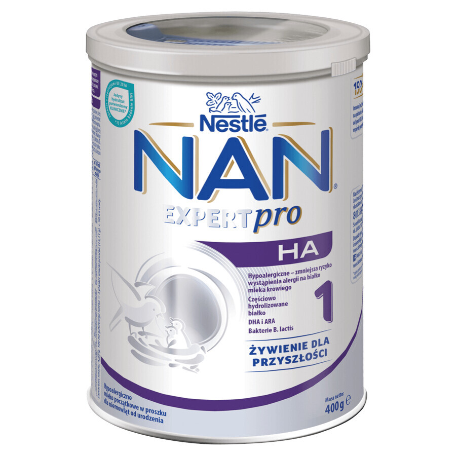 Nestle NAN Expertpro HA 1, hypoallergene zuigelingenmelk voor baby's vanaf de geboorte, 400 g