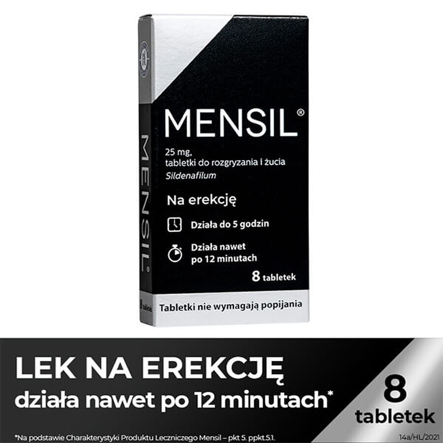 Mensil 25 mg, 8 comprimate masticabile