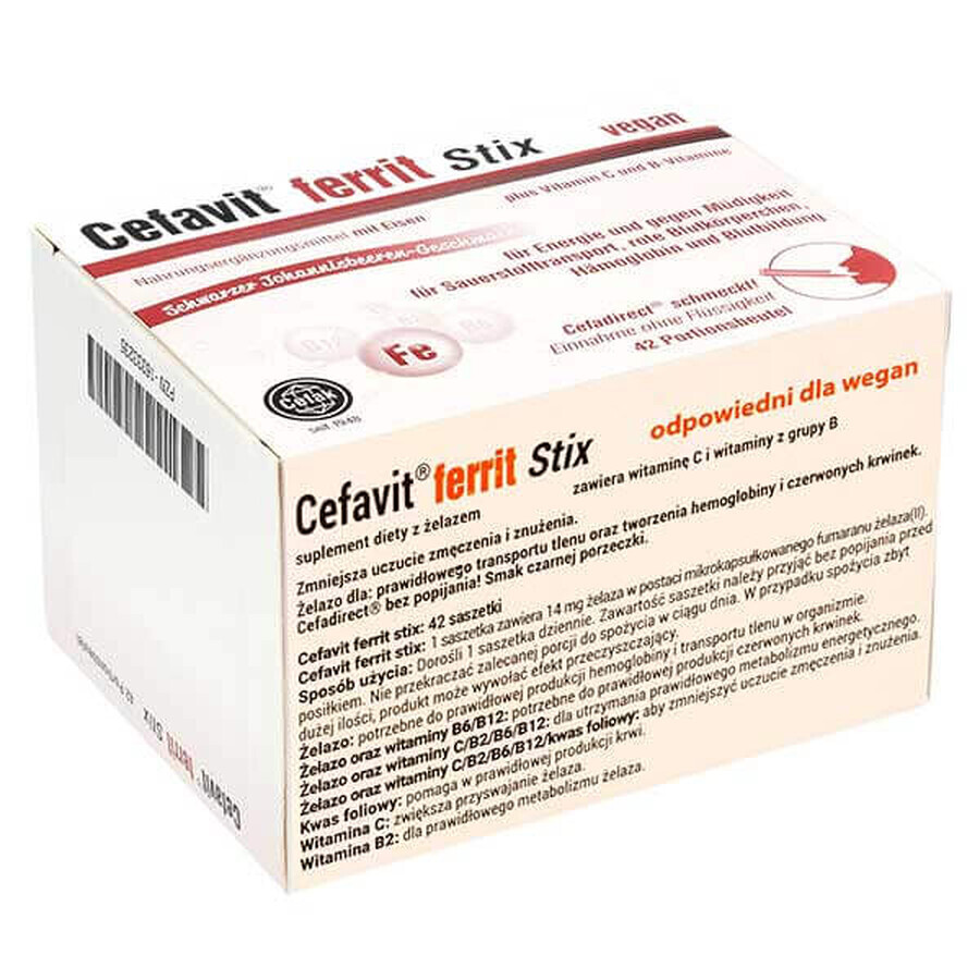 Cefavit Ferrit Stix, 42 zakjes