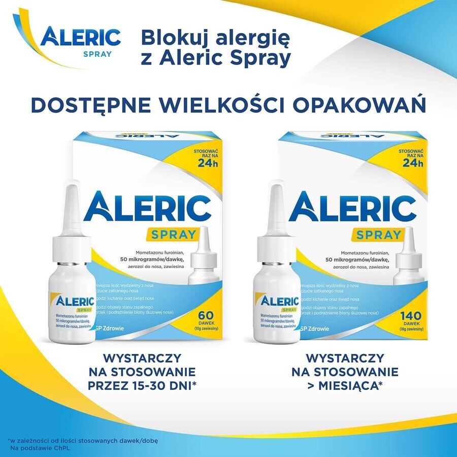 Aleric Spray 50 µg/dose, spray nasale, sospensione, 60 dosi