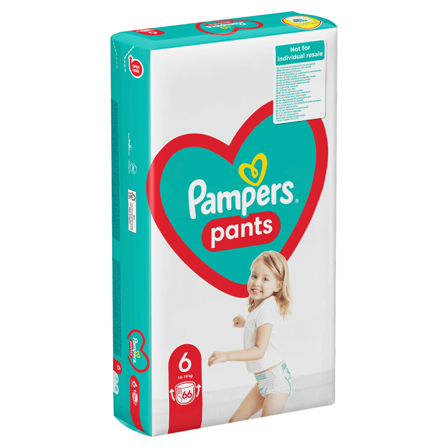 Pampers Pants, scutece, Extra Large, mărimea 6, 14-19 kg, 132 buc