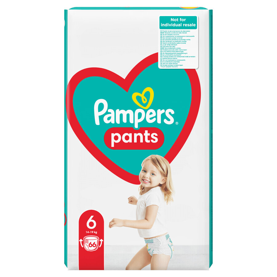 Pampers Pants, scutece, Extra Large, mărimea 6, 14-19 kg, 132 buc