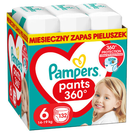 Pampers Pants, scutece, Extra Large, mărimea 6, 14-19 kg, 132 buc