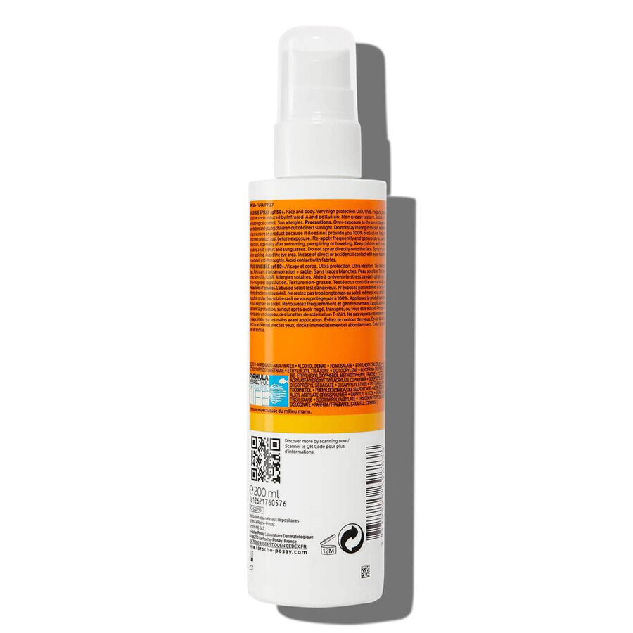 La Roche-Posay Anthelios, spray protezione invisibile, SPF 50+, 200 ml