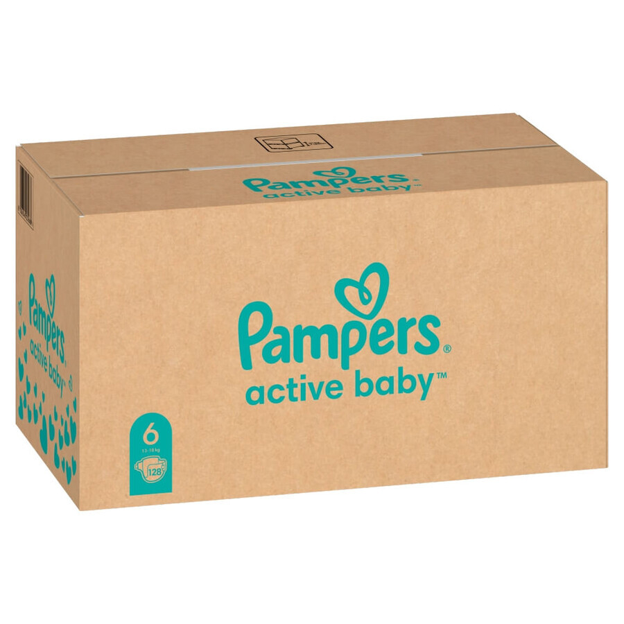 Pampers Active Baby, size 6 diapers, 13-18 kg, 128 pcs