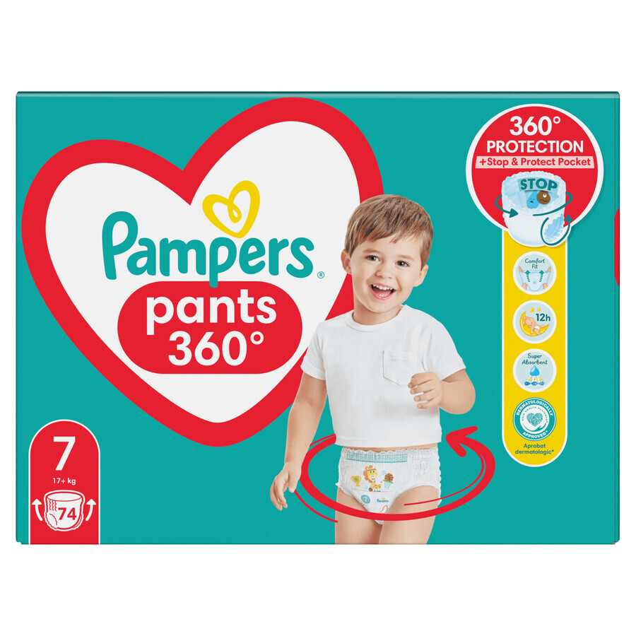 Pampers Pants, diapers, size 7, 17+ kg, 74 pcs