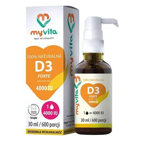 MyVita Vitamin D3 4000 IU Forte, drops, 30 ml