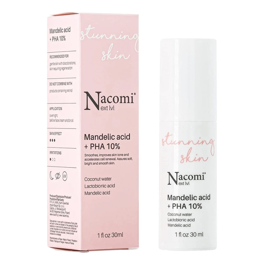 Nacomi Next Level, serum met mandelzuur en PHA 10%, voor de nacht, 30 ml